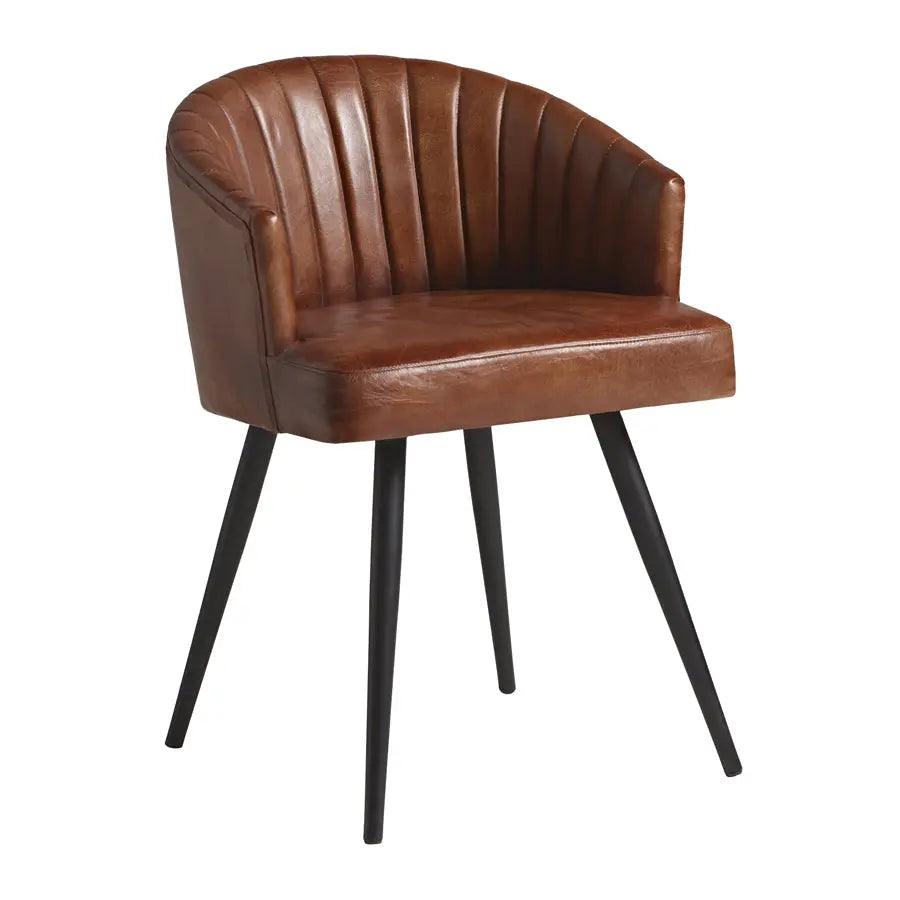 BROOKLYN TUB LEATHER CHAIR - GOLD - Yumen Furniture