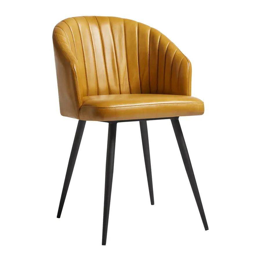BROOKLYN TUB LEATHER CHAIR - GOLD - Yumen Furniture