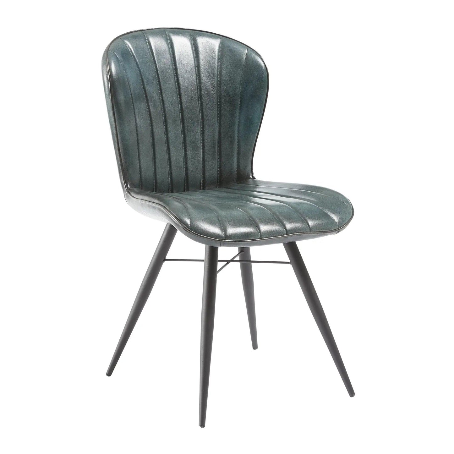 LENA SIDE CHAIR - GENUINE LEATHER - PECAN BROWN - Yumen Furniture