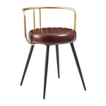 AULENTI COCKTAIL LOW STOOL- CLARET RED LEATHER - Yumen Furniture
