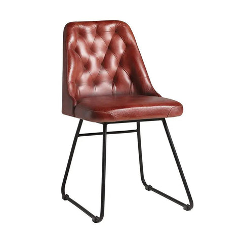 HARLAND - VINTAGE RED LEATHER CHAIR - Yumen Furniture