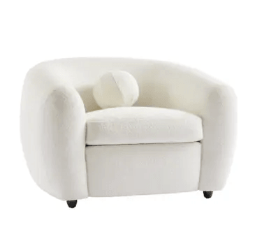 EC309 - Single White Rounded Sofa Chair - Yumen Furniture